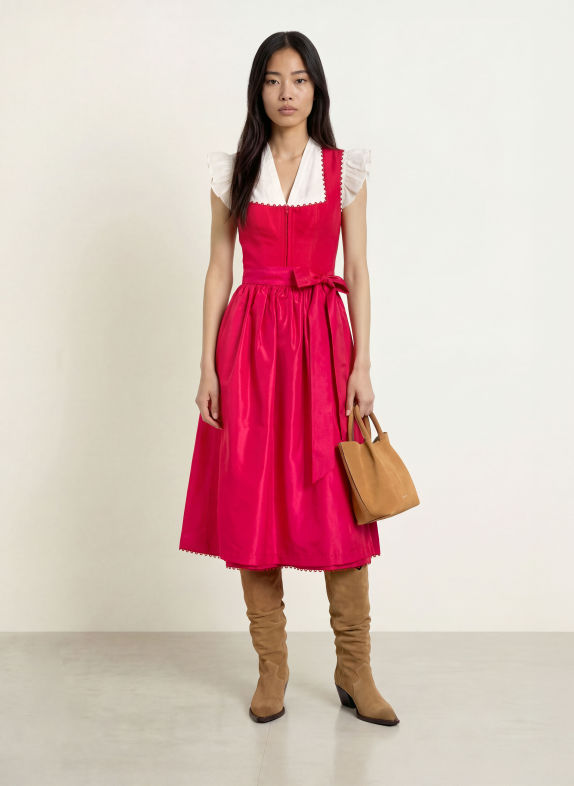 KINGA MATHE Dirndl MÜNCHEN mit Leinen ROT