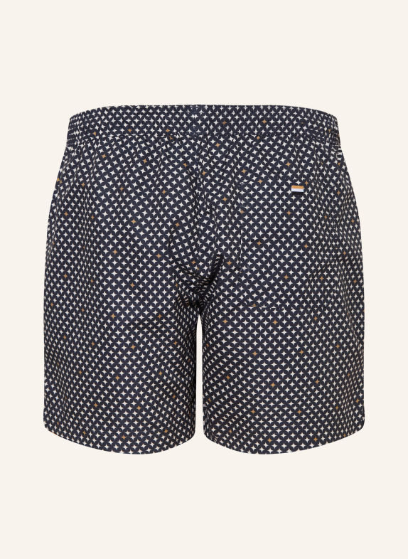 BOSS VIBE swim shorts DARK BLUE / LIGHT BROWN / CREAM