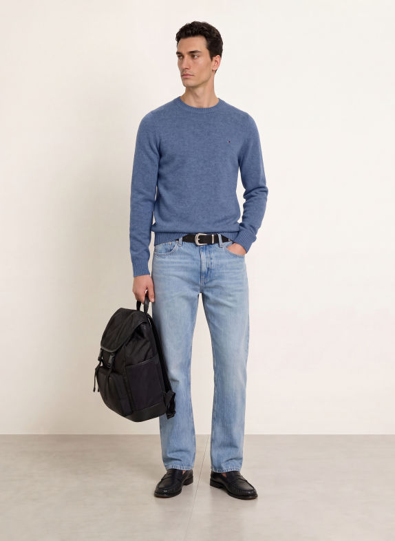 TOMMY HILFIGER Sweter NIEBIESKI
