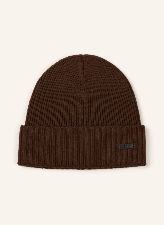BOSS Beanie FATI DARK BROWN