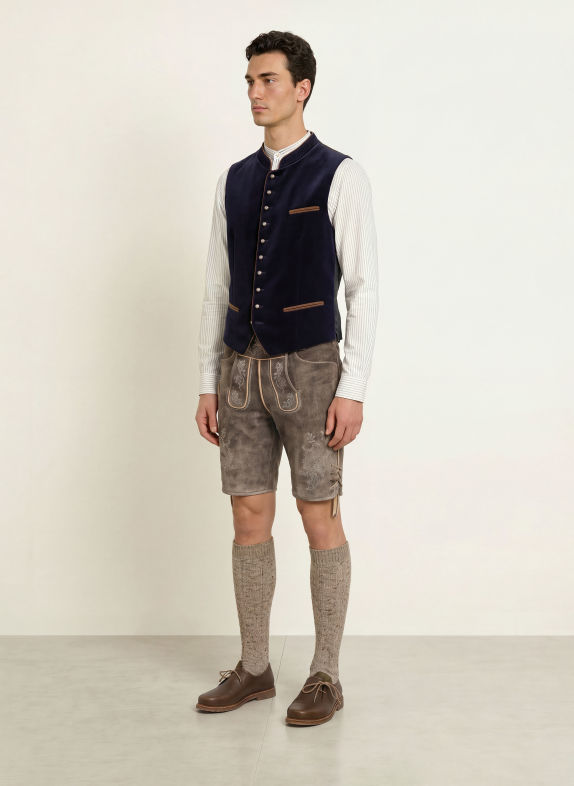 Gottseidank Krojová košile LENZ Slim Fit se stojáčkem BÍLÁ / TMAVĚ MODRÁ