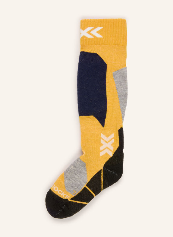 X-SOCKS Chaussettes de ski SKI DISCOVER JAUNE FONCÉ / GRIS / NOIR