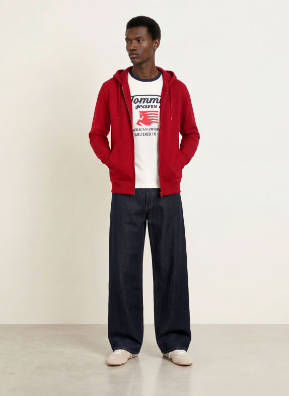 TOMMY JEANS Sweatjacke ROT