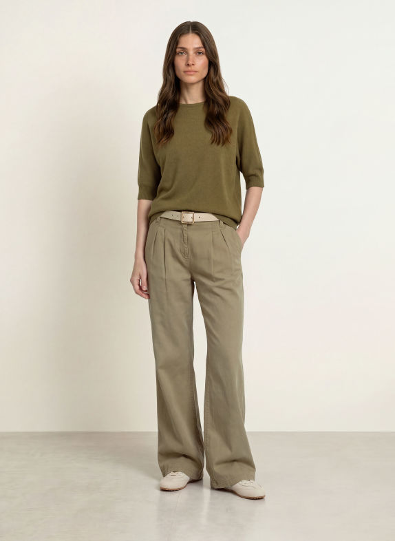 Juvia Pullover BLANCA mit 3/4-Arm OLIV