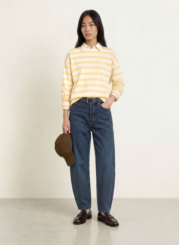 ARMEDANGELS FRANKAA MAARLEN sweatshirt DARK YELLOW / CREAM