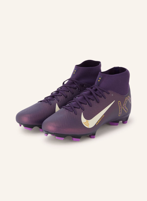 Nike Fußballschuhe ZM SUPERFLY 10 ACADEMY KYLIAN MBAPPÉ DUNKELLILA / GOLD / WEISS