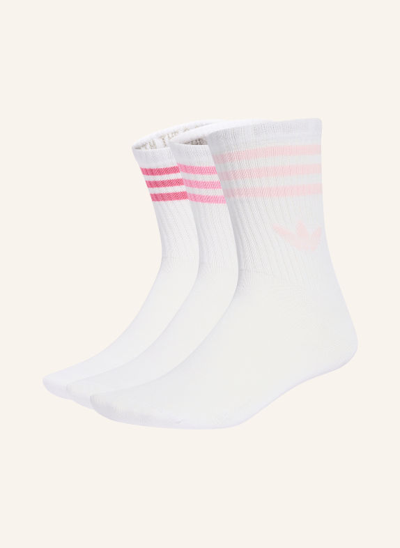 adidas Originals 3-pack of socks 3-STREIFEN CREW WHITE / LIGHT PINK / PINK