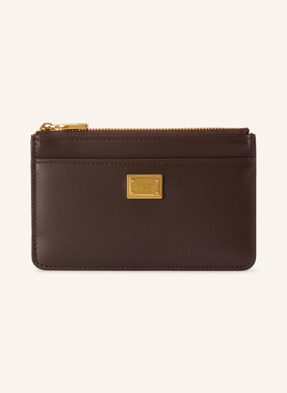 DOLCE & GABBANA Kartenetui DUNKELBRAUN / GOLD