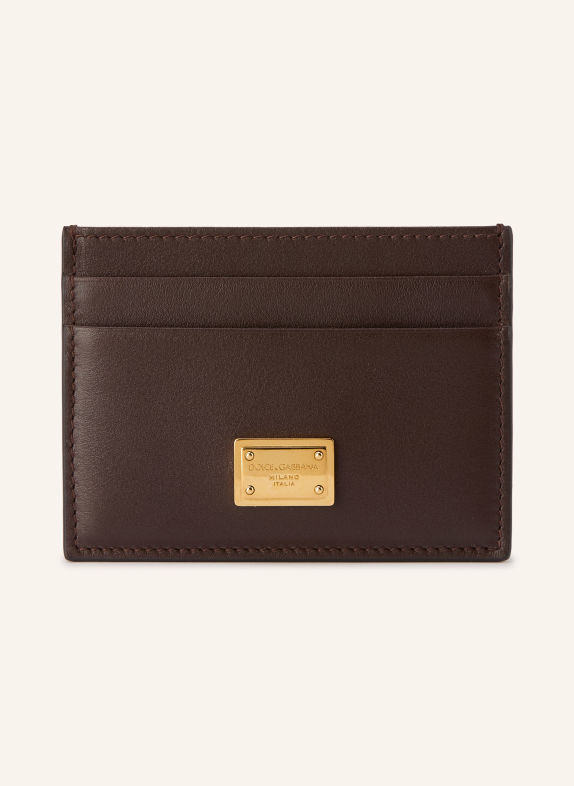 DOLCE & GABBANA Kartenetui DUNKELBRAUN / GOLD