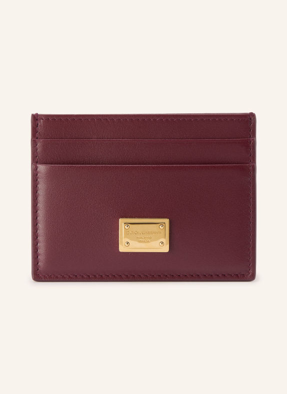 DOLCE & GABBANA Kartenetui DUNKELROT / GOLD