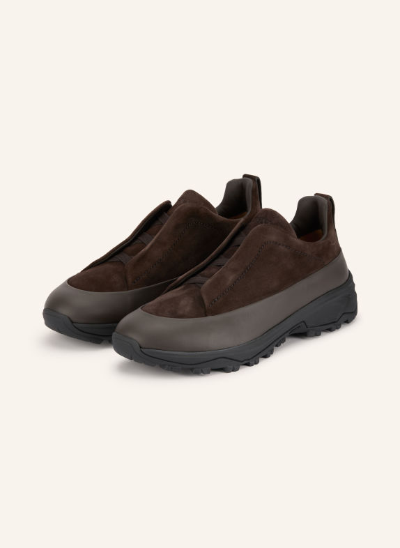 ZEGNA TRIPLE STITCH MONTE sneaker DARK BROWN