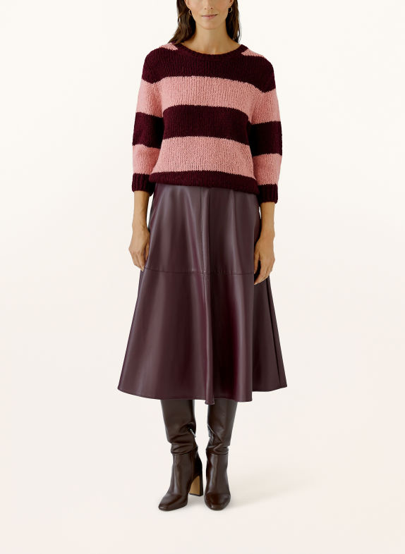 Oui Trui met 3/4-mouwen DONKERROOD / ROZE