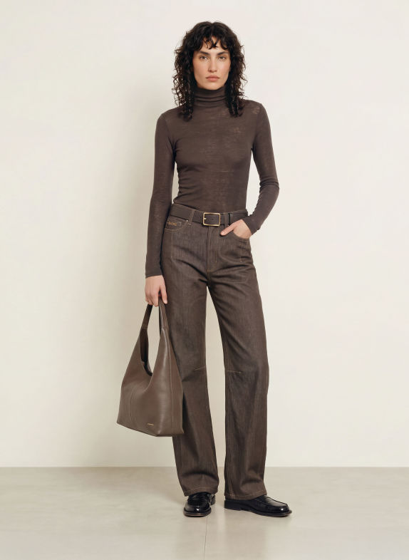 DRYKORN Turtleneck shirt ZERAFNE DARK BROWN