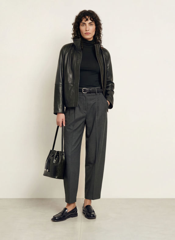RAFFAELLO ROSSI Culotte MAYLA aus Flanell DUNKELGRAU
