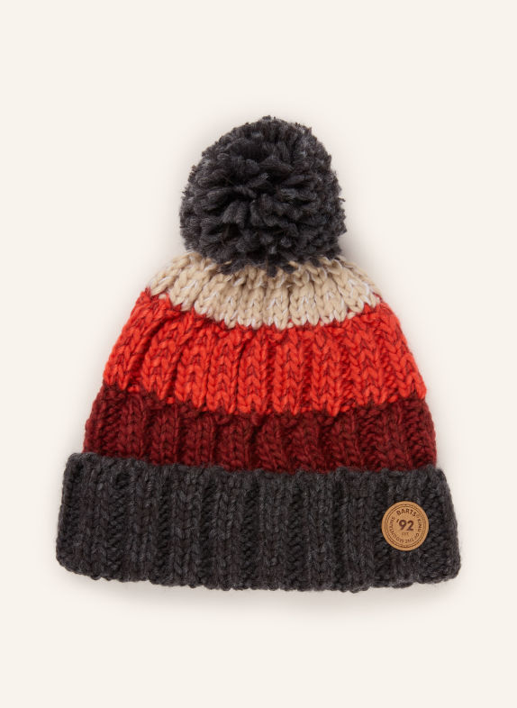 Barts bonnet ROUGE FONCÉ / BEIGE / GRIS FONCÉ