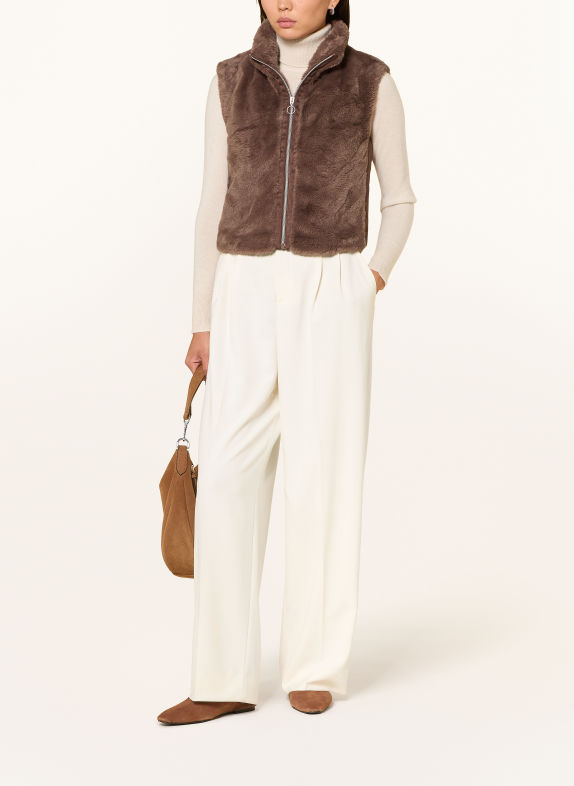 Betty Barclay Faux fur vest BROWN