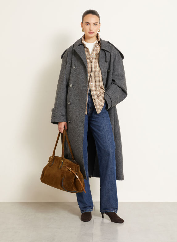 RADICA STUDIO Torba shopper MAMMA MAXI CIEMNOBRĄZOWY / ZŁOTY