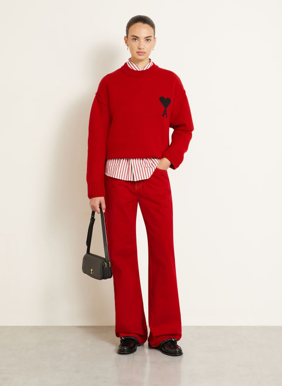 AMI PARIS Sweater RED / BLACK