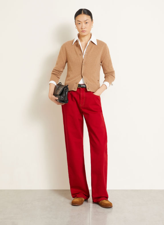 AMI PARIS Cardigan en cachemire CHAMEAU