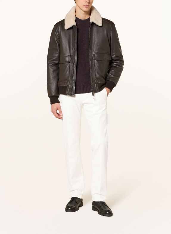 windsor. Cino Slim Fit din catifea CREM