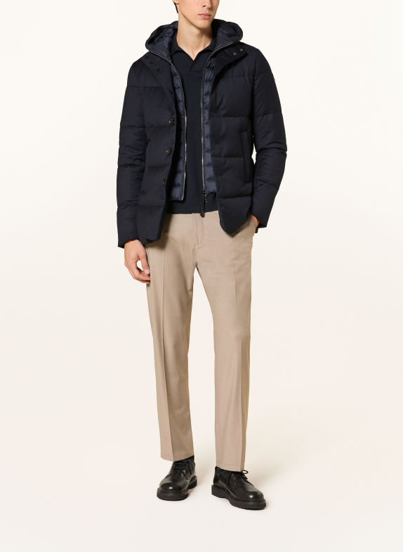 DUNO BJORN down jacket with removable trim DARK BLUE