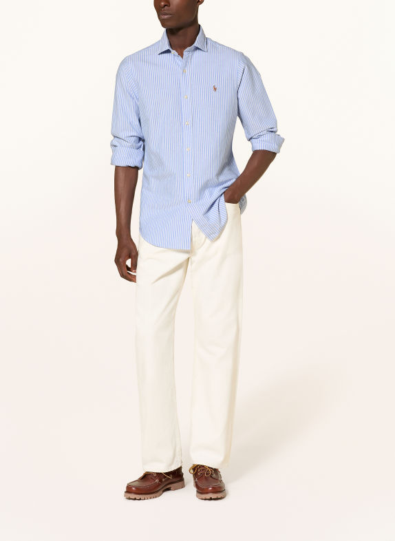 POLO RALPH LAUREN Oxford shirt custom fit LIGHT BLUE / WHITE