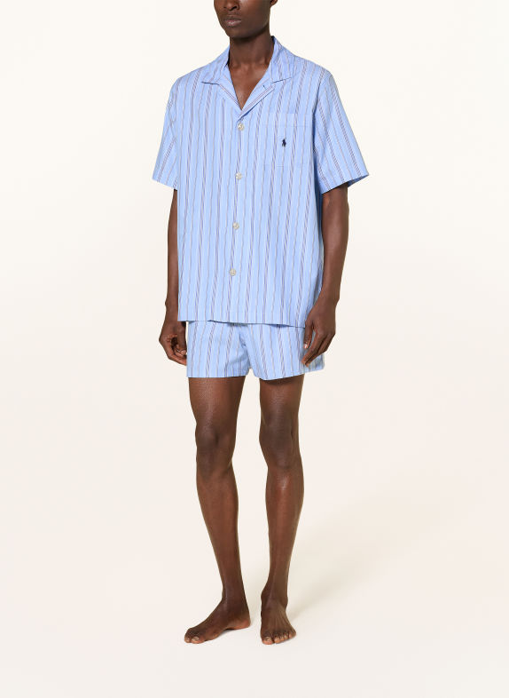 POLO RALPH LAUREN Pajama shirt LIGHT BLUE / BLUE / WHITE