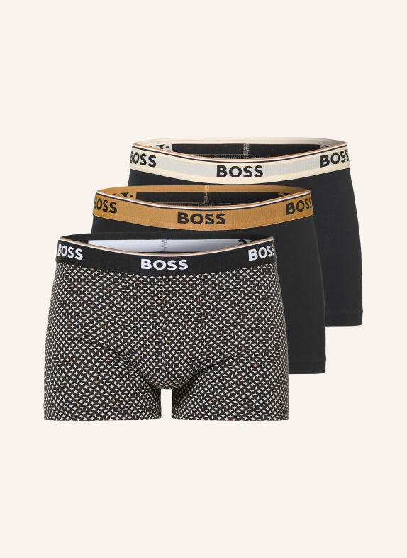 BOSS 3er-Pack Boxershorts POWER SCHWARZ / BEIGE