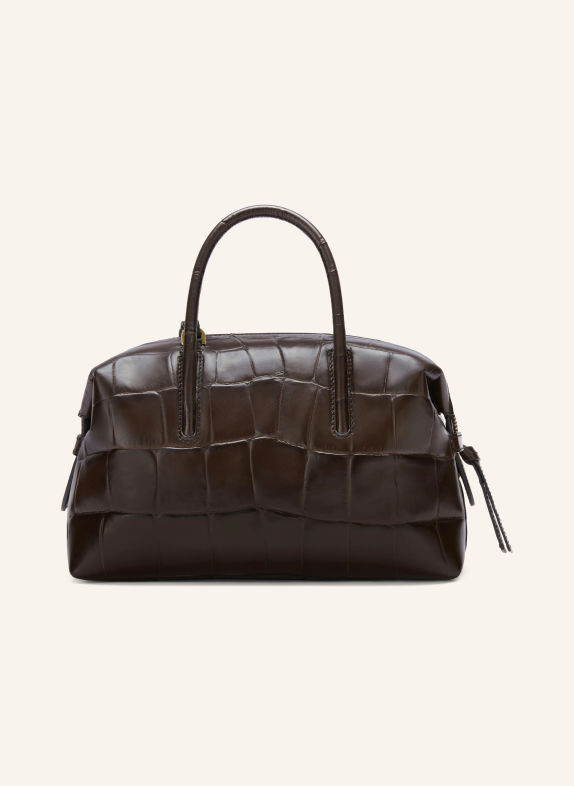 DEMELLIER Sac à main THE SMALL STOCKHOLM MARRON FONCÉ