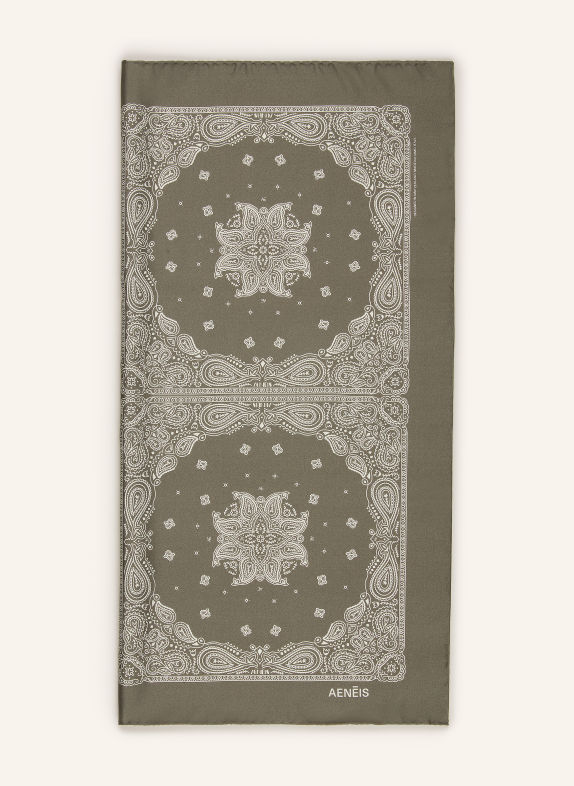 AENEIS Chusta jedwabna KHAKI / ECRU