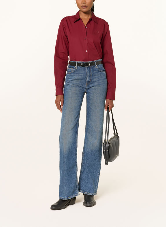 HUGO Hemdbluse THE ESSENTIAL SHIRT DUNKELROT