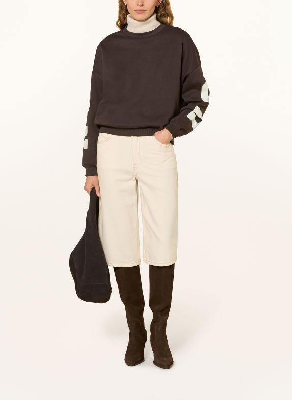 ONLY sweatshirt MARRON FONCÉ / WIT