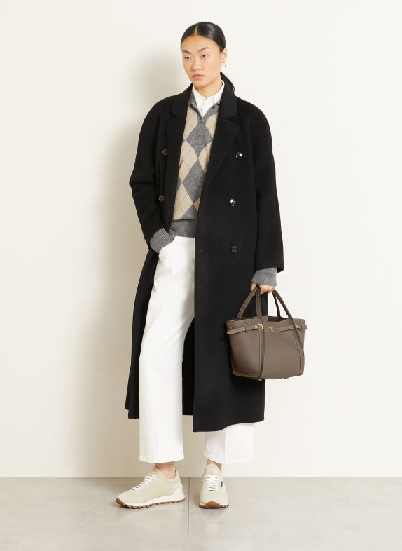 TOD'S Shopper TIM SMALL DUNKELGRAU / GOLD