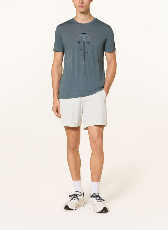 super.natural VINTAGE BIKE T-shirt with merino wool BLUE GRAY