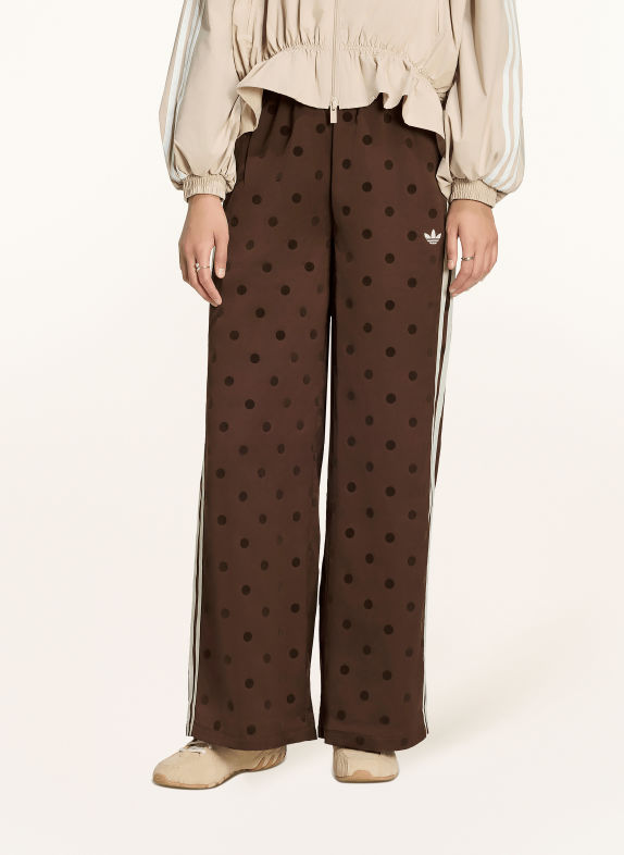 adidas Originals Satin Polka Dot Wide-Leg Pants BROWN / DARK BROWN