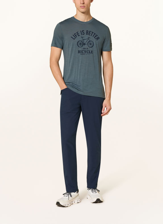 super.natural T-shirt BETTER BIKE with merino wool BLUE GRAY
