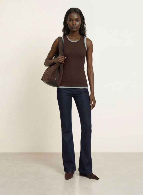 LADNERI Top LA COEUR MARRON FONCÉ