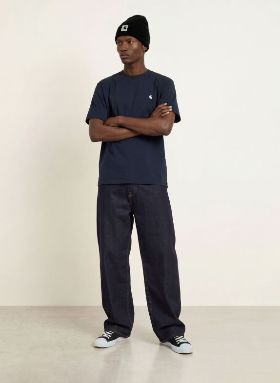 carhartt WIP T-shirt MADISON DONKERBLAUW / WIT
