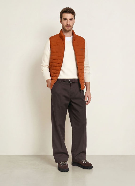 HACKETT LONDON Kamizelka pikowana GILET CIEMNOPOMARAŃCZOWY