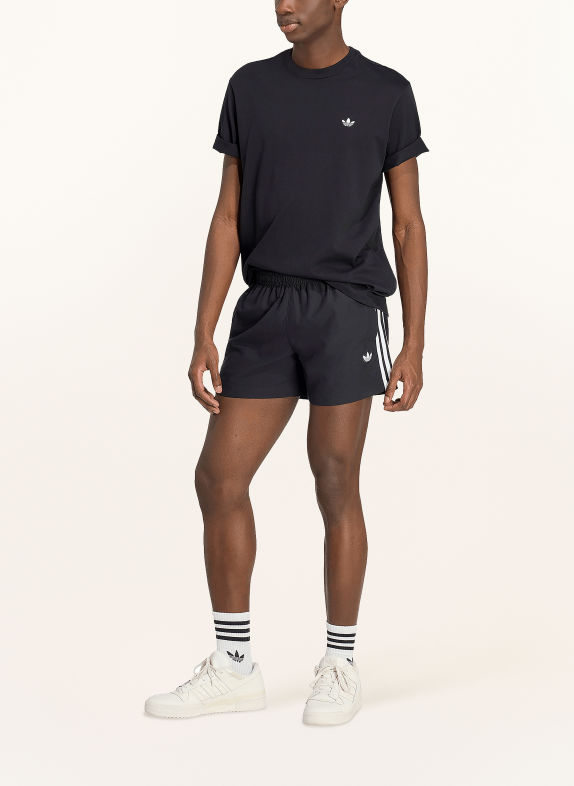 adidas Originals Badeshorts 3-STREIFEN SCHWARZ / WEISS