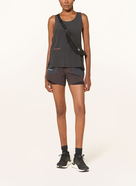 adidas 2-in-1 running shorts ADI365 HERMANOS KOUMORI DARK BROWN / DARK GRAY