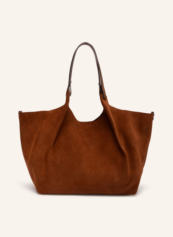 GIANNI CHIARINI Shopper DUA XL mit Pouch COGNAC / SILBER