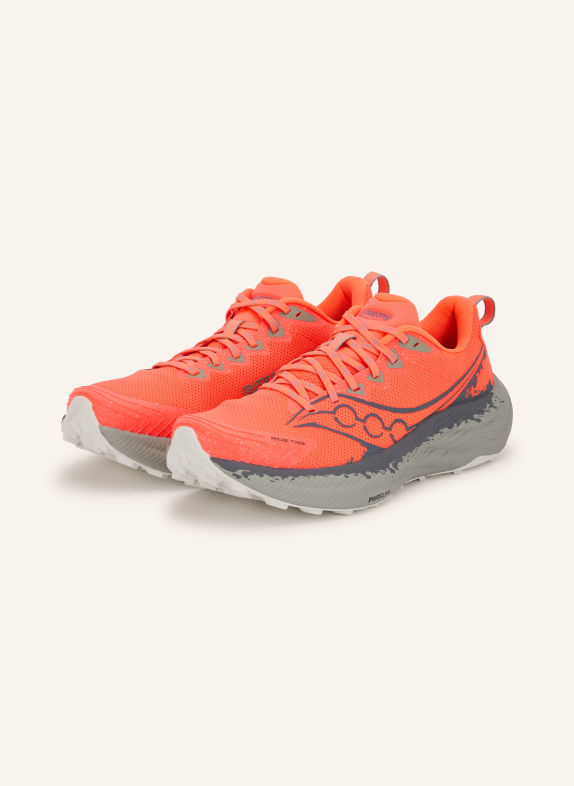 saucony RIDE TR3 Trail running shoes NEON RED / DARK GRAY / BLACK