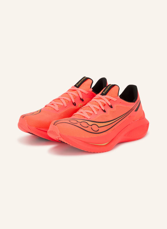 saucony ENDORPHIN PRO 5 Running Shoes NEON RED / GOLD / BLACK