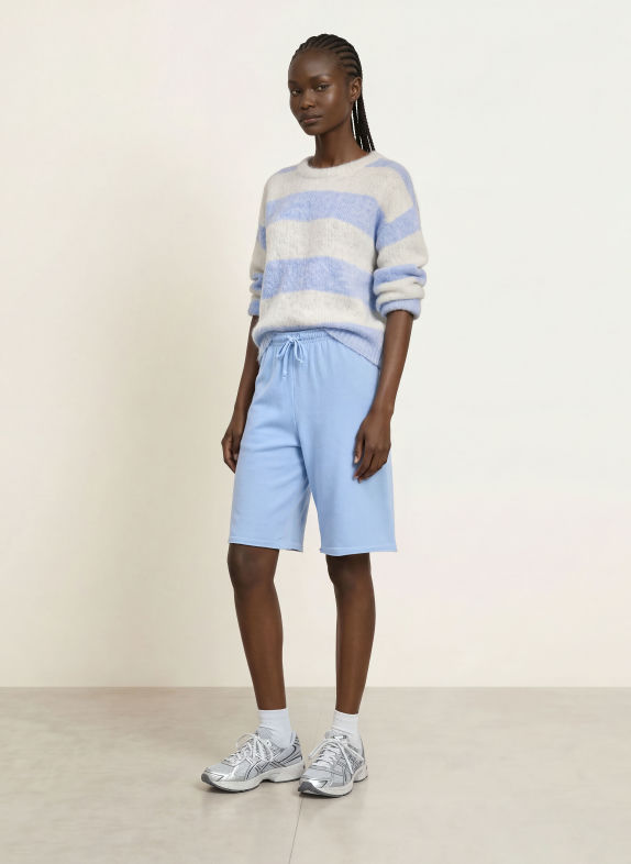 American Vintage NIBY sweater LIGHT BLUE / WHITE