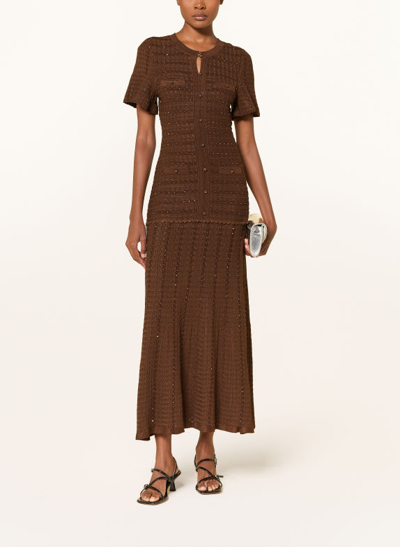 SANDRO Strickkleid DIANE mit Glitzergarn BRAUN