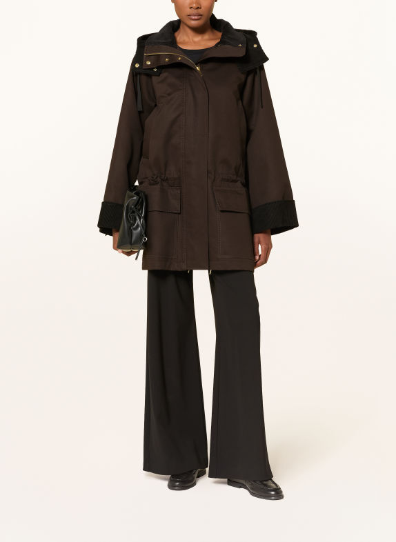 InWear HUNTERYIW Parka in a mix of materials DARK BROWN / BLACK