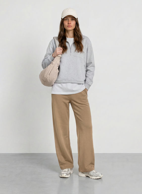 UNDER ARMOUR Sweatpants UNSTOPPABLE FLC OPEN KHAKI