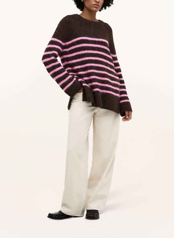 ONLY Pullover DUNKELBRAUN / PINK