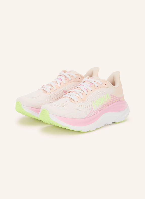 HOKA CLIFTON 11 Running Shoes PINK / LIGHT ORANGE / LIGHT YELLOW